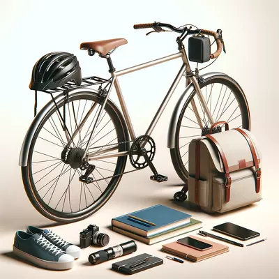 Modern bicycle geared for college students with academic accessories showcasing mobility and youth.